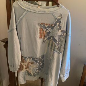 Velvet Blue and White Patterned Apparel